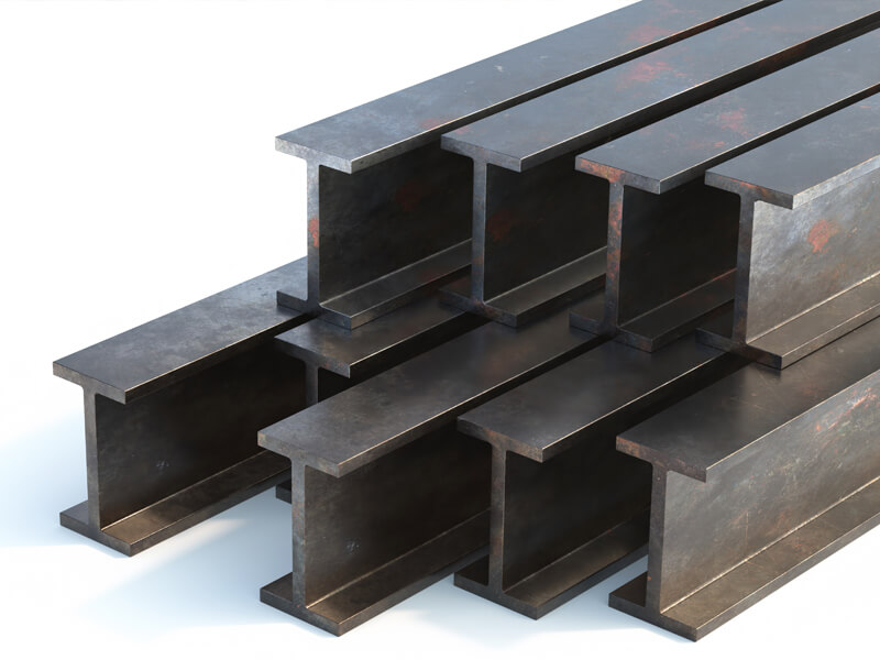 modern steel manufacturing facility with workers and heavy machinery, industrial atmosphere