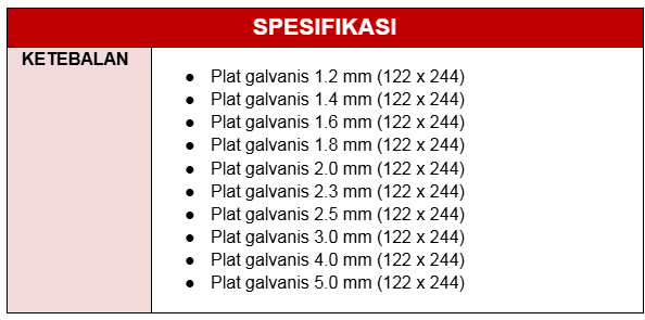 spec-PLAT GALVANIS